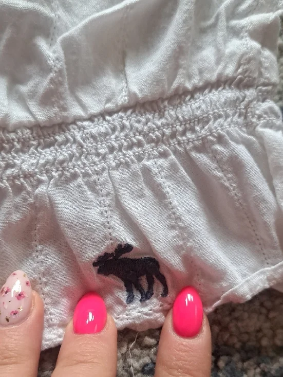 Abercrombie & Fitch White Lace-Front Ruffled Peasant Blouse - Picture 4 of 10